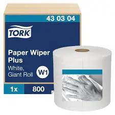 WIPER TORK #430304 PLUS 1-PLY GIANT ROLL WHITE 800'