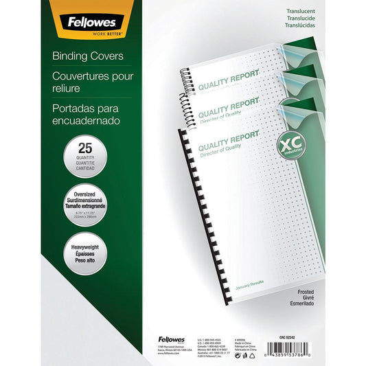 Fellowes Frosted Oversize Presentation Binding Covers With Rounded Corners