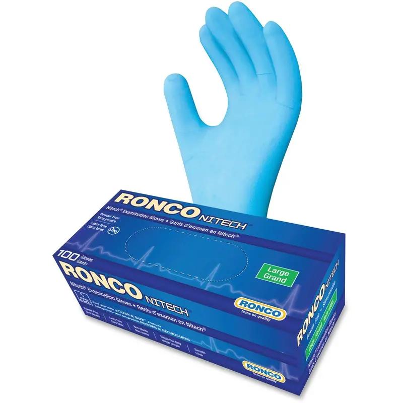 RONCO Nitech EDT Blue Examination Glove Powder Free Large 100x10